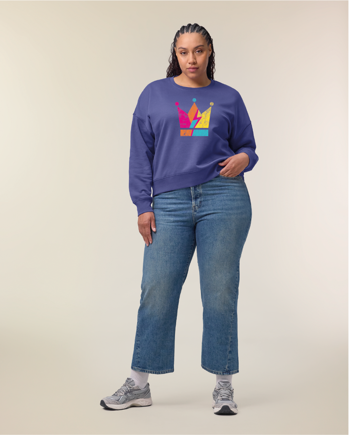 Cracked Crown Sweater in Purple