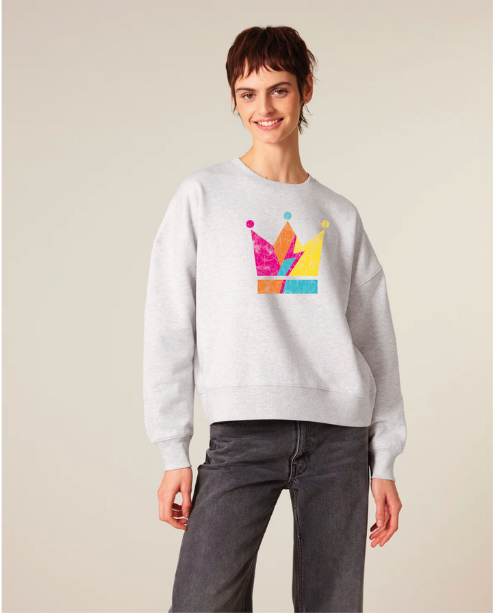 Cracked Crown Sweater in Grey
