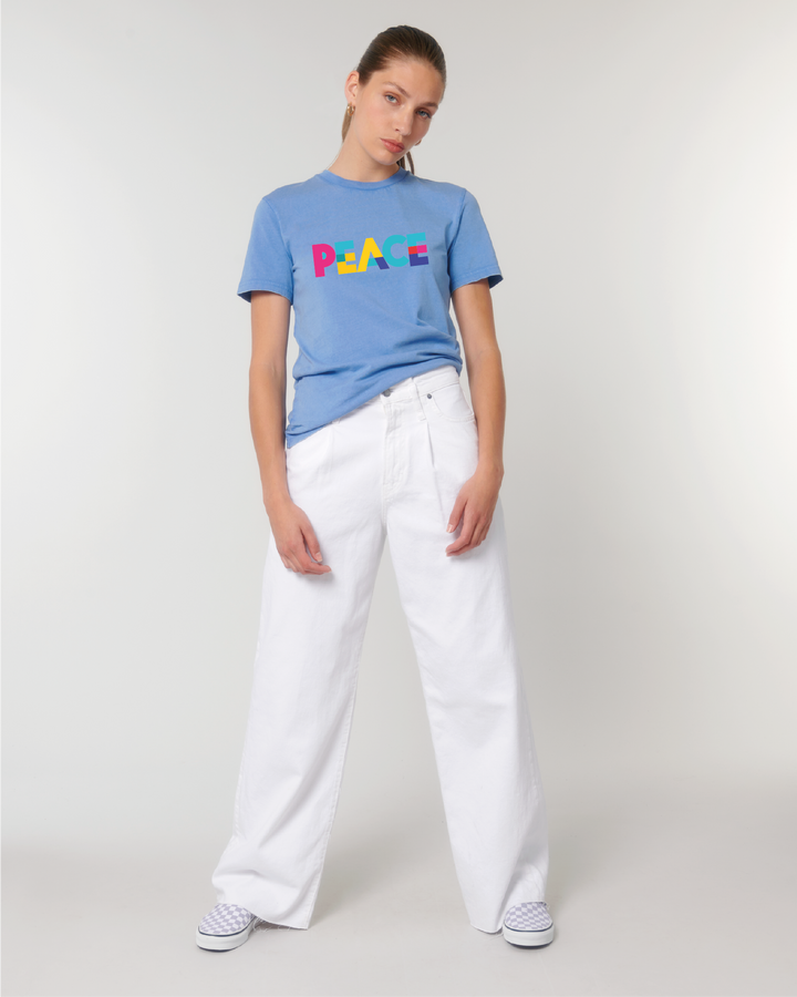 Peace T-Shirt in Washed Blue